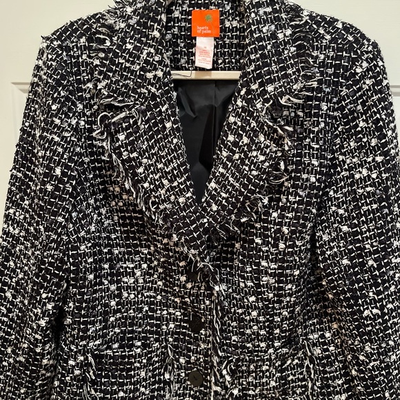 hearts of palm Jackets & Blazers - Hearts of Palm Black and White Textured Blazer